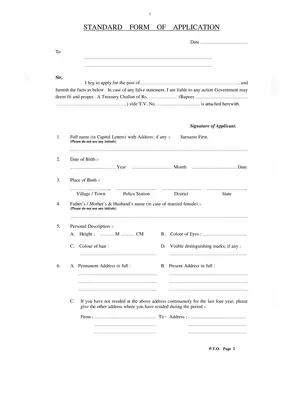 Standard Form Application