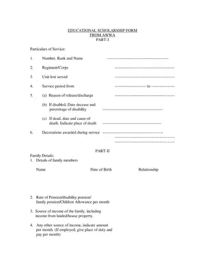 Tamil Nadu AWWA Scholarship Application Form