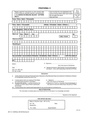 Tamil Nadu Gazette Religion Change Performa Form