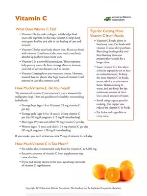 Vitamic C Food List