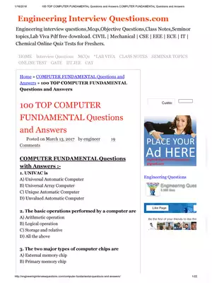 Computer Fundamental Question & Answer