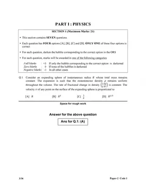 JEE (Advanced) Previous Exam Question Paper 2 (2017)