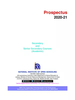 NIOS Prospectus 2020-21