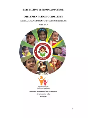 Pradhan Mantri Beti Bacho Beti Padhao Scheme Guidelines