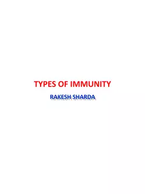 Types of Immunity