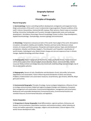 UPSC Geography Optional Syllabus