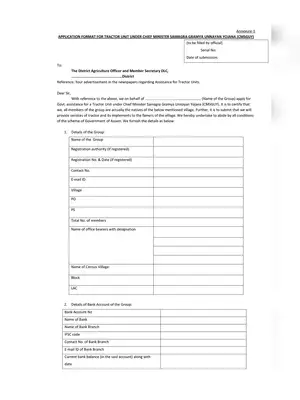 Assam Tractor Distribution Scheme Form under CMSGUY