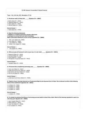 DUET Previous Year Question Papers