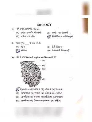 GUJET Biology Question Paper 2020