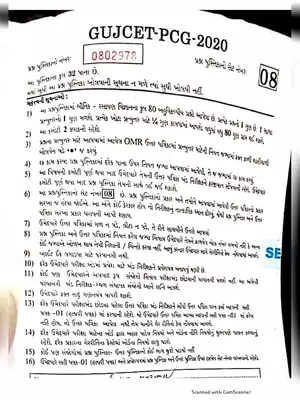 GUJET Physics Question Paper 2020