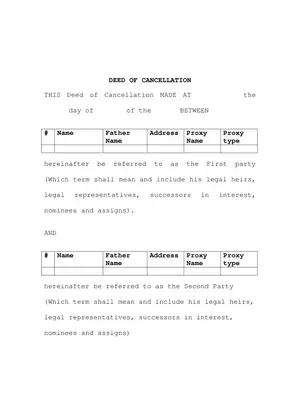 Haryana Cancellation Deed Templates