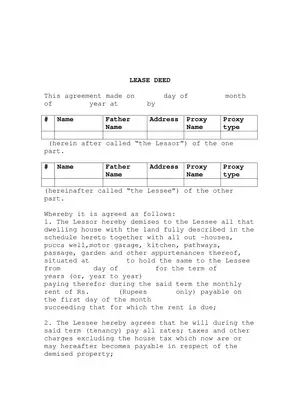 Haryana Lease Deed Templates