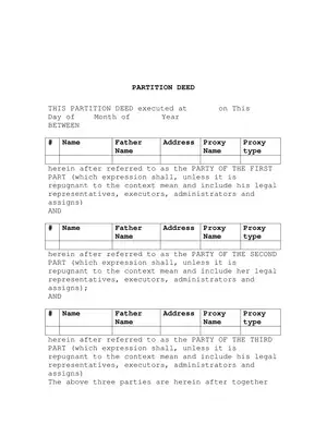 Haryana Partition Deed Template