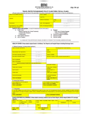 IFFCO Tokio Claim Form for Travel