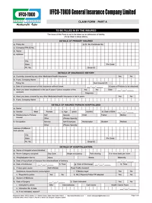 IFFCO Tokio Claim Form