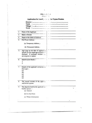 Karnataka Sandhya Suraksha Yojana Form