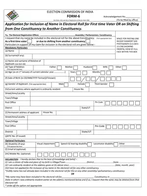 Manipur Voter Form 6