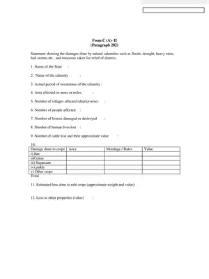 Natural Climate Damages Details Form C West Bengal