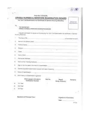 ONMEB GNM FORM Odisha