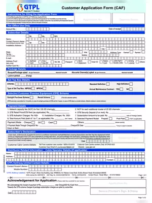 GTPL Customer Application Form