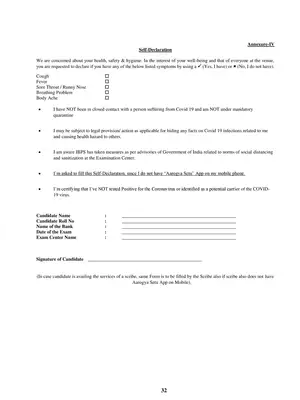 IBPS Self Declaration Form