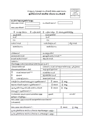 Kerala Indira Gandhi National Widow Pension Scheme Form