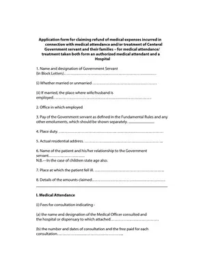 Medical Claim Form For State Govt. Employees