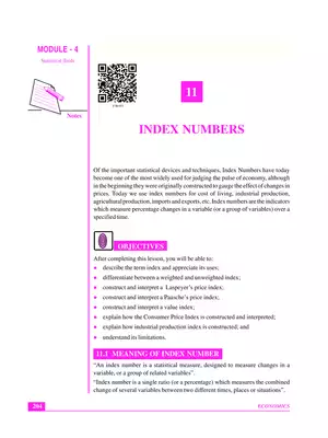 Index Number in Statistics Notes