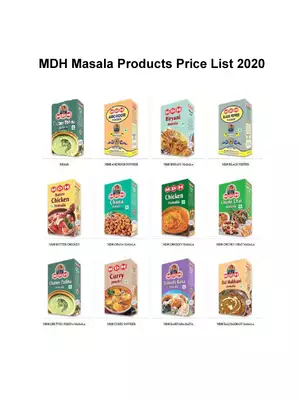 MDH Masala Products Price List 2025