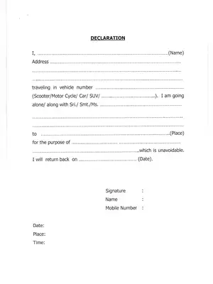 Self Declaration Form