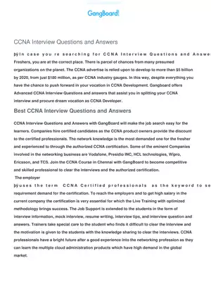 CCNA Routing and Switching Interview Questions & Answers