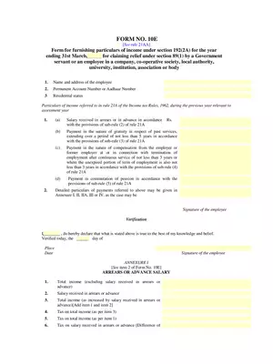 Form 10E Claim Relief Under Section 89(1)