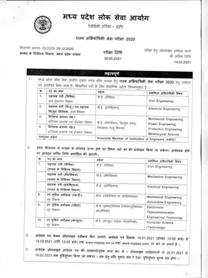 MPPSC Recruitment Notification 2021