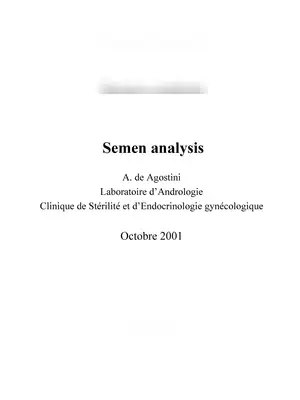 Sperm or Semen Analysis Report