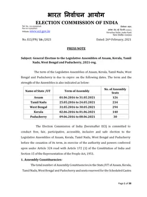 Assam Election Dates 2021