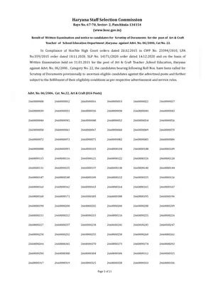 HSSC Art and Craft Result 2021