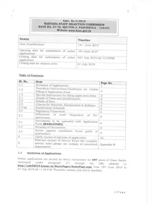 HSSC Gram Sachiv Notification