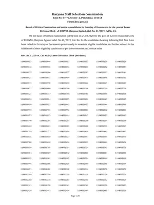 HSSC LDC Results 2021