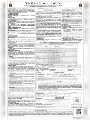 Indian Navy Sports Quota Recruitment Application Form 2021