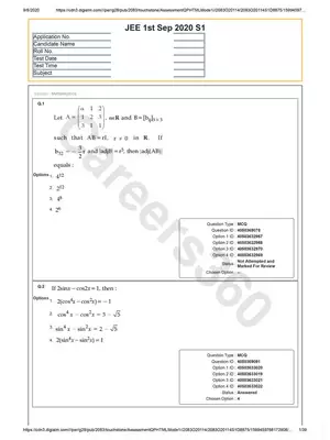 JEE Main B Arch Previous Year Question Paper with Solution