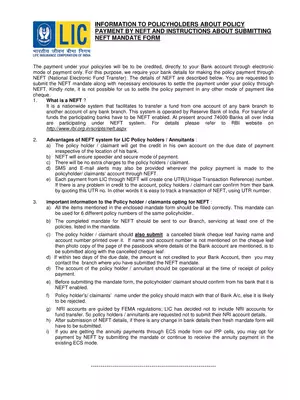 LIC Nach Mandate Form 2023