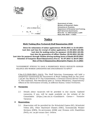 SSC MTS Recruitment 2021 Notification