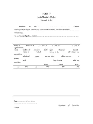 Form 17B Election