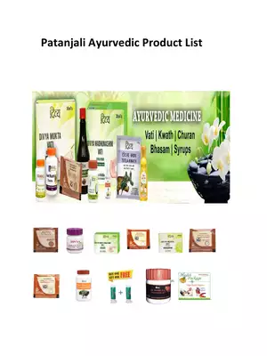 Patanjali Ayurvedic Medicine Products List