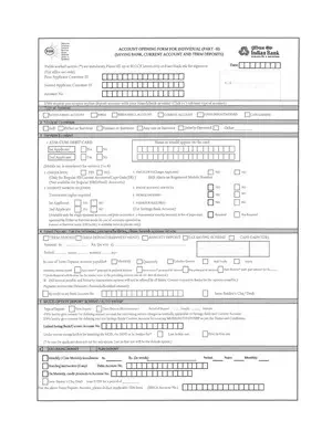 Indian Bank Account Opening Form