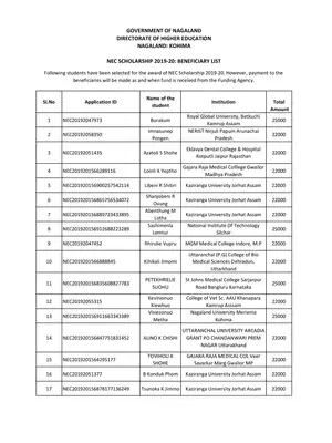 Nagaland Scholarship 2019-20 List