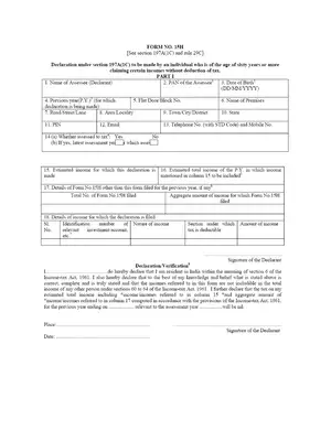 Form 15H SBI