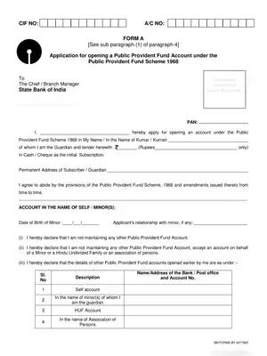 SBI PPF Deposit Form