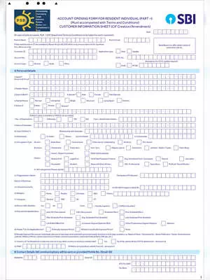 SBI Account Opening Form 2025