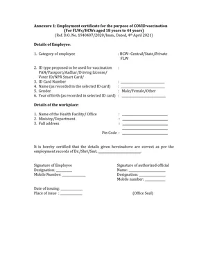 Frontline Workers Vaccine Form